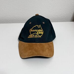Australia Zoo Home of the Crocodile Hunter Suede Cotton Cap Hat Adjustable Adult